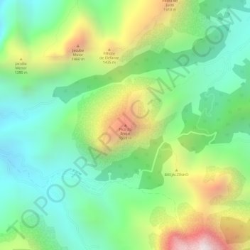 Topografische Karte Pico do Brejal, Höhe, Relief