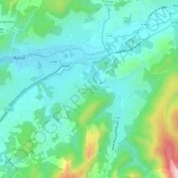 Topografische Karte Saint-Français, Höhe, Relief