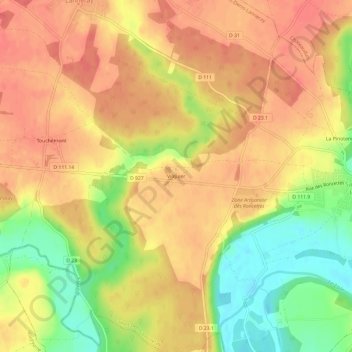 Topografische Karte Vilquier, Höhe, Relief