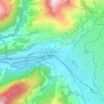 Topografische Karte Saanen, Höhe, Relief