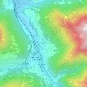 Topografische Karte Mauern, Höhe, Relief