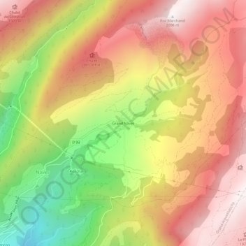 Topografische Karte Grand Nâves, Höhe, Relief