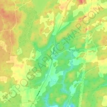 Topografische Karte Godfrey, Höhe, Relief