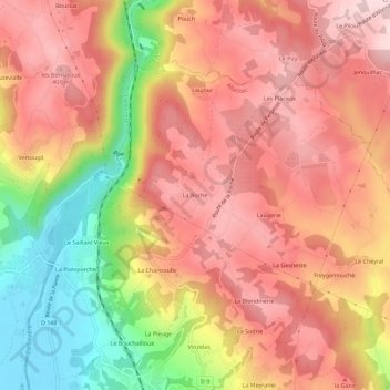 Topografische Karte La Roche, Höhe, Relief