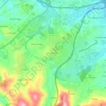 Topografische Karte Mareo de Abajo, Höhe, Relief