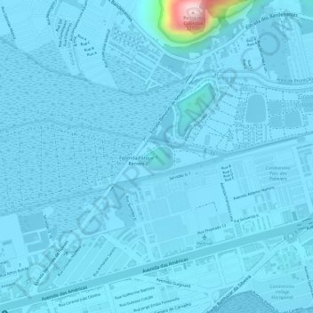 Topografische Karte Morro do Urubu, Höhe, Relief