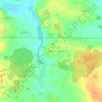 Topografische Karte Gatine, Höhe, Relief