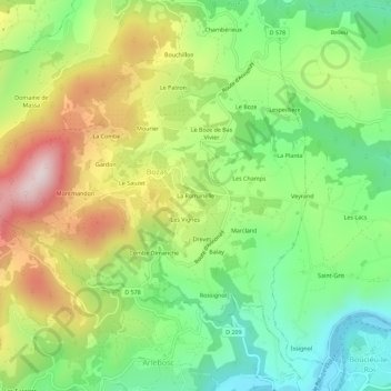 Topografische Karte La Romanelle, Höhe, Relief