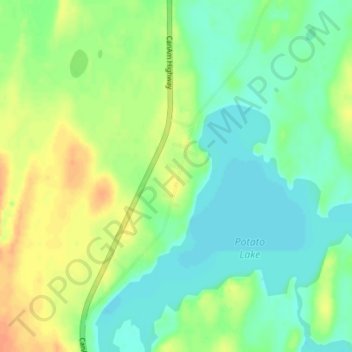 Topografische Karte Potato Lake, Höhe, Relief