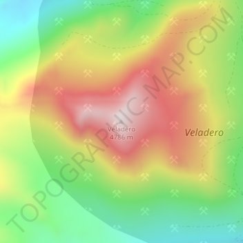 Topografische Karte Veladero, Höhe, Relief