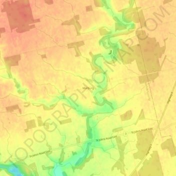 Topografische Karte Marburg, Höhe, Relief