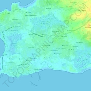 Topografische Karte Pors Lambert, Höhe, Relief
