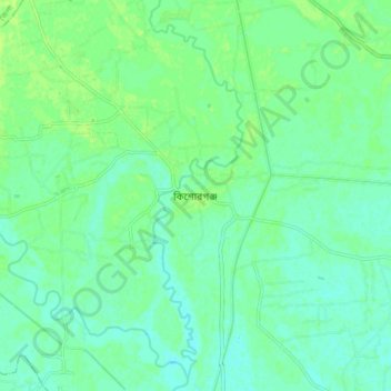 Topografische Karte কিশোরগঞ্জ, Höhe, Relief