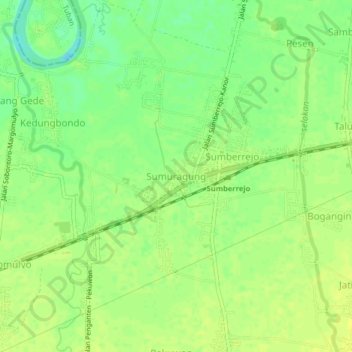 Topografische Karte Sumuragung, Höhe, Relief