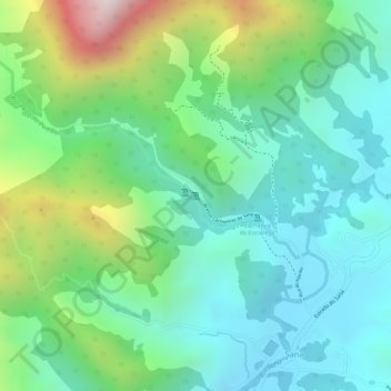 Topografische Karte Cachoeira Mãe, Höhe, Relief