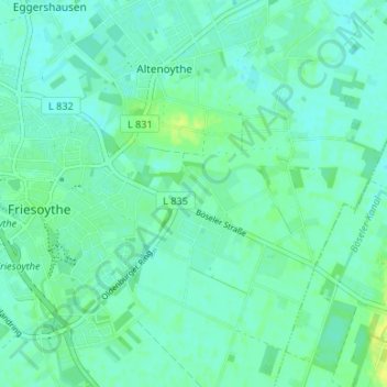 Topografische Karte Schlingshöhe, Höhe, Relief