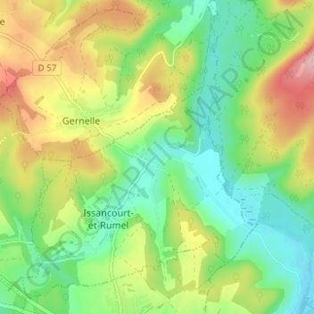Topografische Karte Rumel, Höhe, Relief