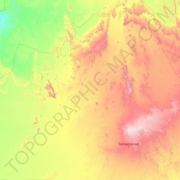 Topografische Karte Tamanrasset, Höhe, Relief
