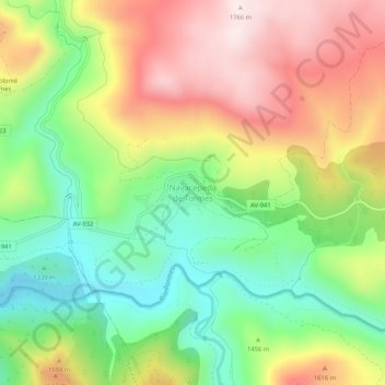 Topografische Karte Navacepeda de Tormes, Höhe, Relief