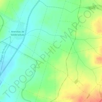 Topografische Karte Cerezales, Höhe, Relief