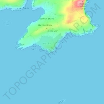 Topografische Karte Toe Head, Höhe, Relief