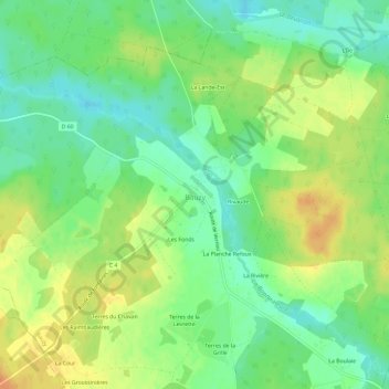 Topografische Karte Le Bourg, Höhe, Relief