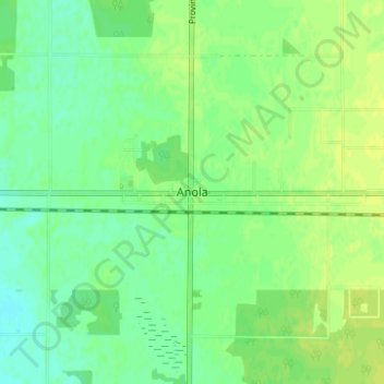 Topografische Karte Anola, Höhe, Relief