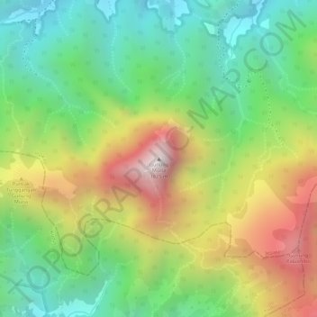 Topografische Karte Mount Muria, Höhe, Relief