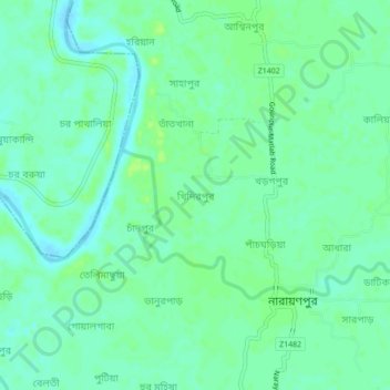 Topografische Karte Khidirpur, Höhe, Relief