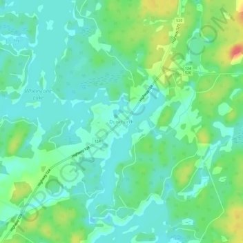 Topografische Karte Dunchurch, Höhe, Relief