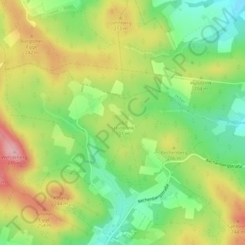 Topografische Karte Steinbrink, Höhe, Relief