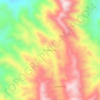 Topografische Karte El Mezquite, Höhe, Relief