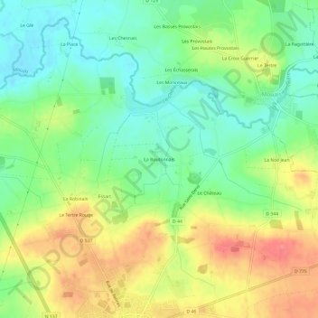 Topografische Karte La Boutonnais, Höhe, Relief