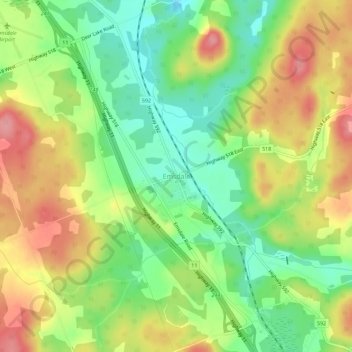 Topografische Karte Emsdale, Höhe, Relief