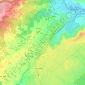 Topografische Karte Drôme, Höhe, Relief