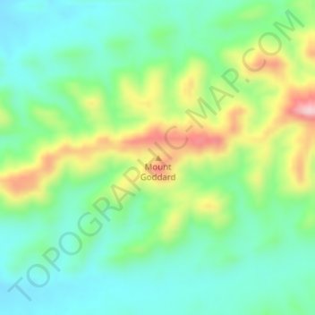 Topografische Karte Mount Goddard, Höhe, Relief