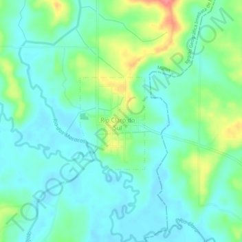 Topografische Karte Rio Claro do Sul, Höhe, Relief