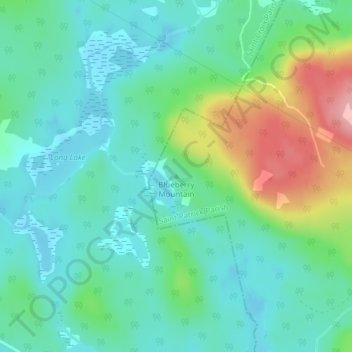 Topografische Karte Blueberry Mountain, Höhe, Relief