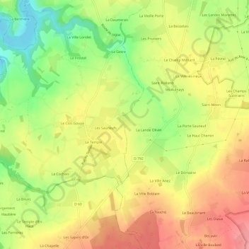 Topografische Karte Le Clay, Höhe, Relief