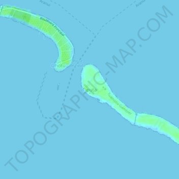 Topografische Karte Tiputa, Höhe, Relief