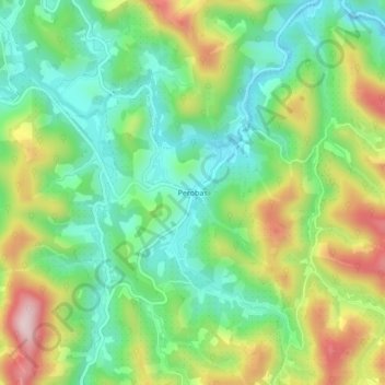 Topografische Karte Perobas, Höhe, Relief