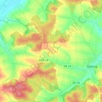 Topografische Karte Hanny, Höhe, Relief