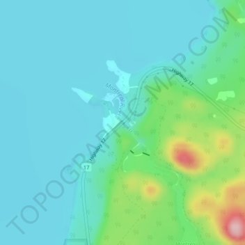 Topografische Karte Montreal River Harbour, Höhe, Relief