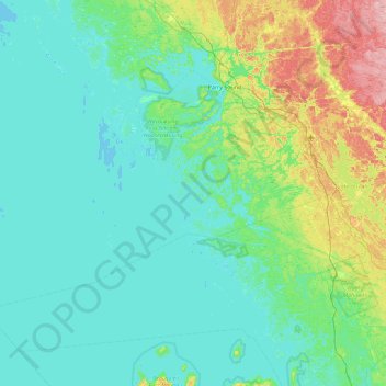 Topografische Karte Deer Horn Island, Höhe, Relief