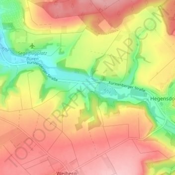 Topografische Karte Keddinghausen, Höhe, Relief