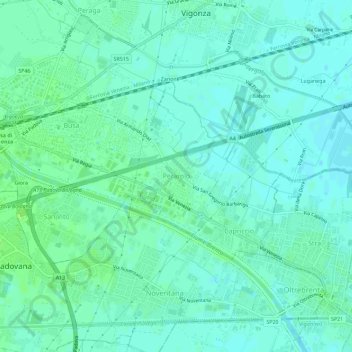 Topografische Karte Perarolo, Höhe, Relief