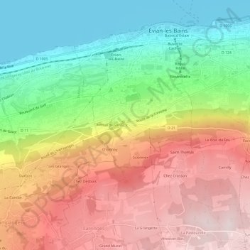 Topografische Karte L'X, Höhe, Relief