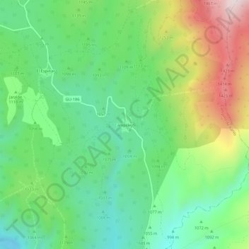 Topografische Karte Campillejo, Höhe, Relief