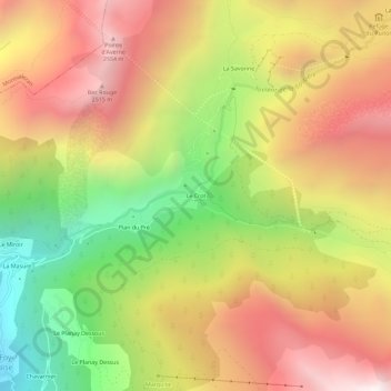 Topografische Karte Le Crot, Höhe, Relief