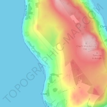 Topografische Karte Knockderry, Höhe, Relief